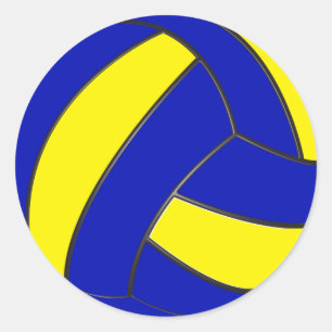Blue and Yellow Volleyball Stickers