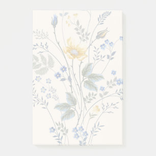 Blue and yellow wildflowers  post-it notes