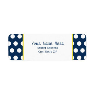 Blue and Yellow With Polka Dots Address Label
