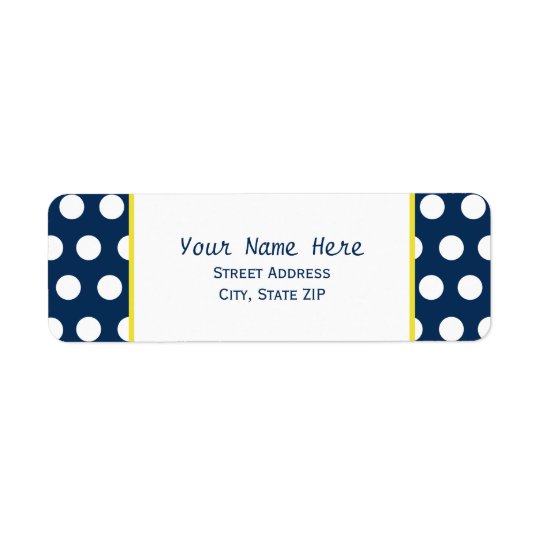 Blue and Yellow With Polka Dots Address Label