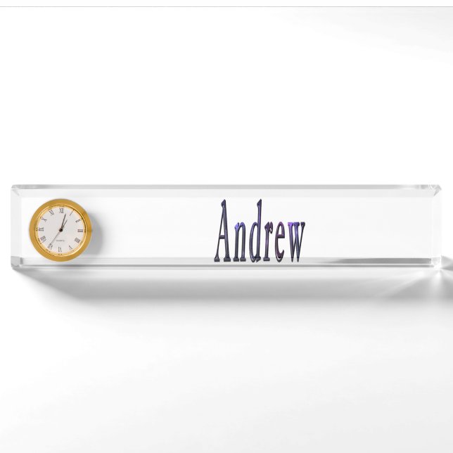 Blue Andrew Name Logo, Nameplate (Front)