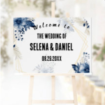 "Blue Anemone Bliss: Floral Wedding foam board