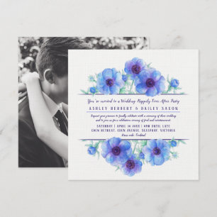 Blue anemone happily ever after the wedding party invitation
