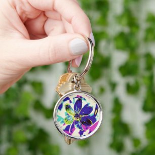 blue anemone keychain