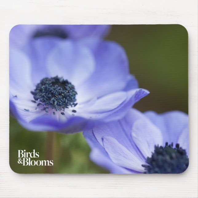 Blue Anemone Mouse Pad (Front)