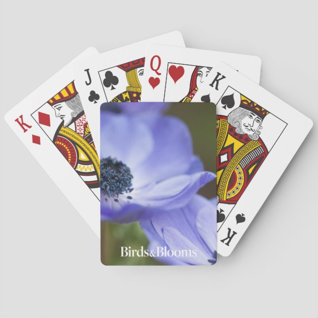 Blue Anemone Playing Cards (Back)