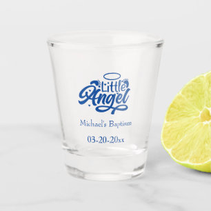 Blue Angel Feet Christening Personalized Votive Shot Glass