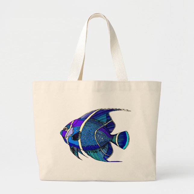 Blue Angel Large Tote Bag (Front)