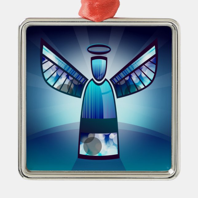 Blue Angel Metal Ornament (Front)