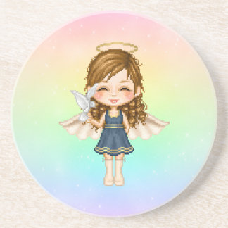 Blue Angel Pixel Art Coaster