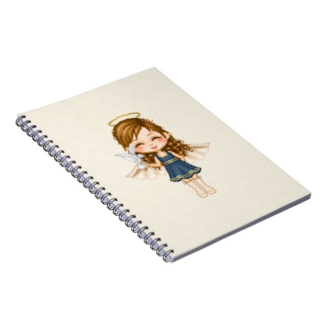 Blue Angel Pixel Art Notebook (Right Side)