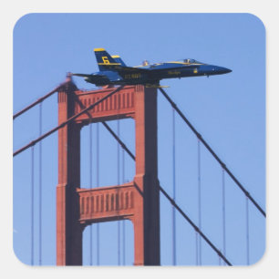 Blue Angels flyby during 2006 Fleet Week 3 Square Sticker