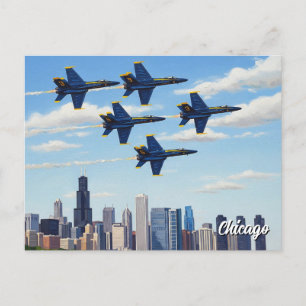 Blue Angels in Chicago Air and Water Show Postcard