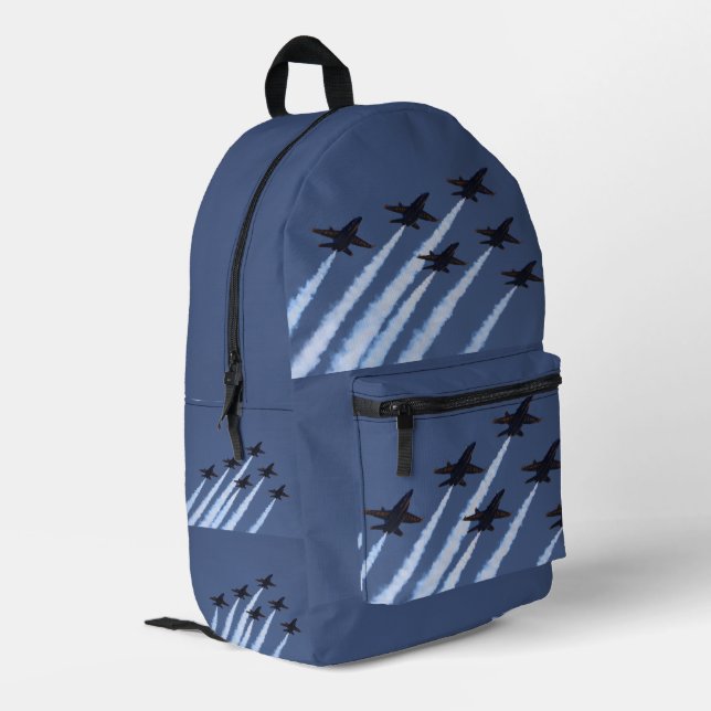 Blue Angels Jet Airplanes Flying Boys Backpack (Back Corner Left)