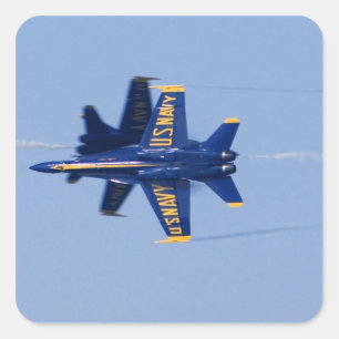 Blue Angels perform knife-edge pass during 2006 Square Sticker