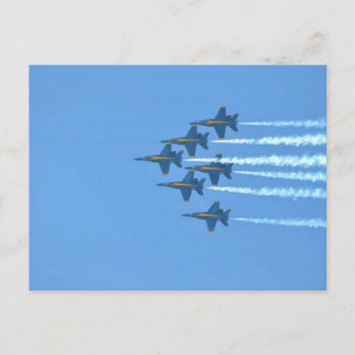 Blue Angels Six Jet Diagonal Formation with Smoke Postcard