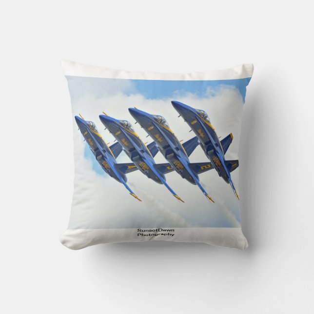 Blue Angels Throw Pillow (Front)