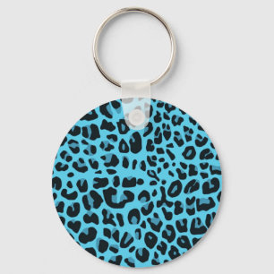 Blue animal print keychain