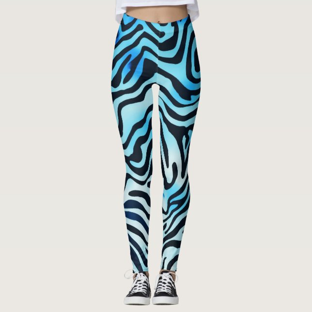 Blue Animal Print Leggings (Front)