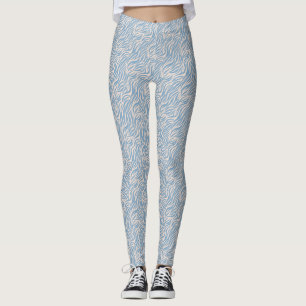  Blue Animal Print Tiger Stripes Leggings