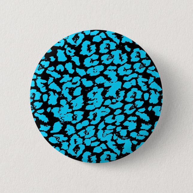 Blue Animal Spots Abstract 2 Inch Round Button (Front)