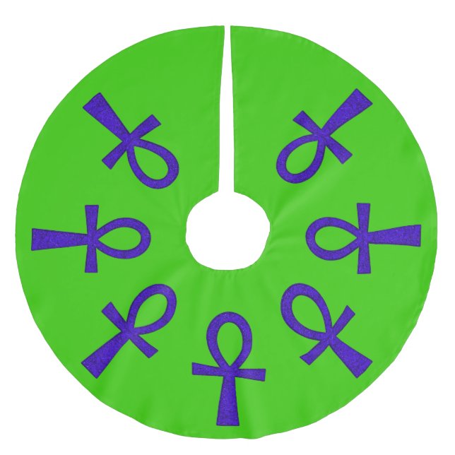 Blue Ankh Brushed Polyester Tree Skirt (Front)