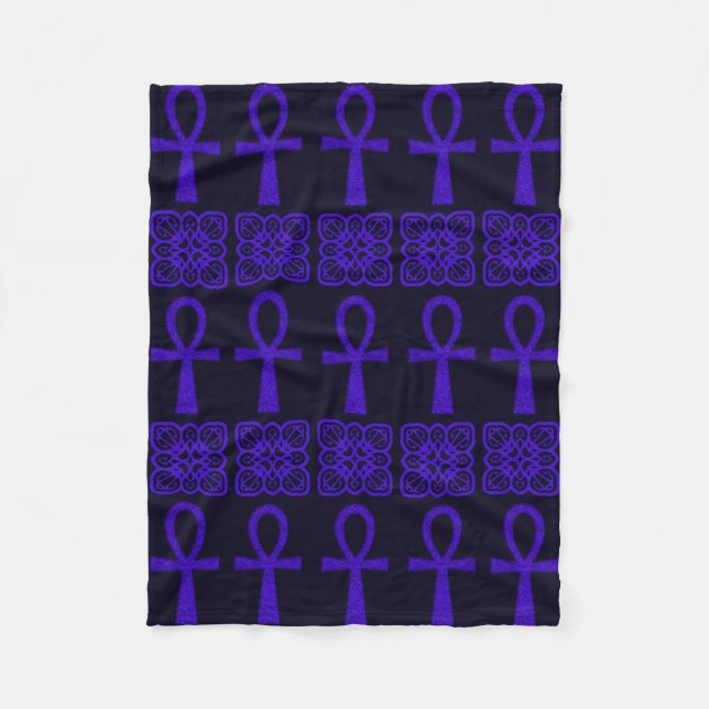 Blue Ankh Fleece Blanket (Front)