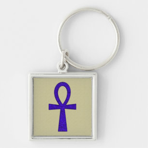 Blue Ankh Premium Keychains