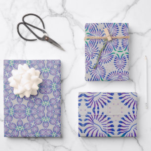 Blue Antifloral Wrapping Paper Sheet