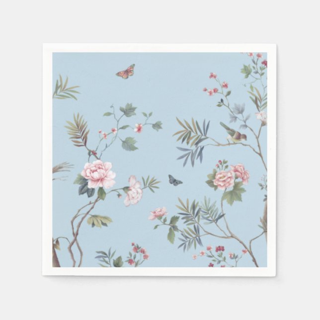 Blue antique floral pattern    napkin (Front)