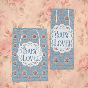 Blue Antique Personalized Baby Love Gift Bags