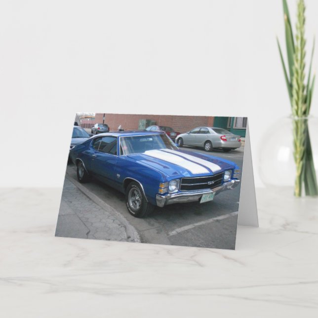 "Blue Antique Stillwater Car" Carte Get Well Card (Devant)