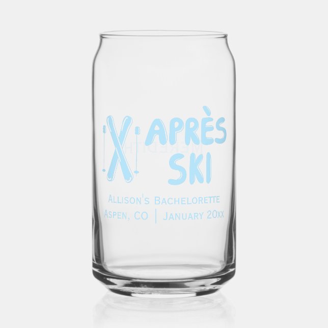 Blue Apres Ski Winter Bachelorette Party Favoriser (Recto)