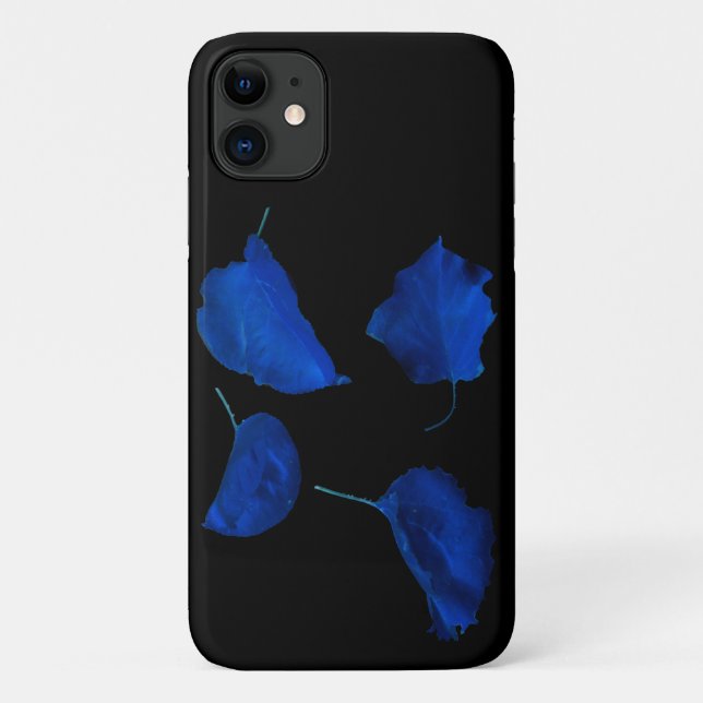 Blue Apricot Tree Leaves iPhone 11 Case (Back)