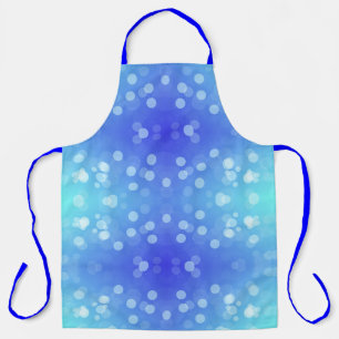 Blue apron with white polka dots
