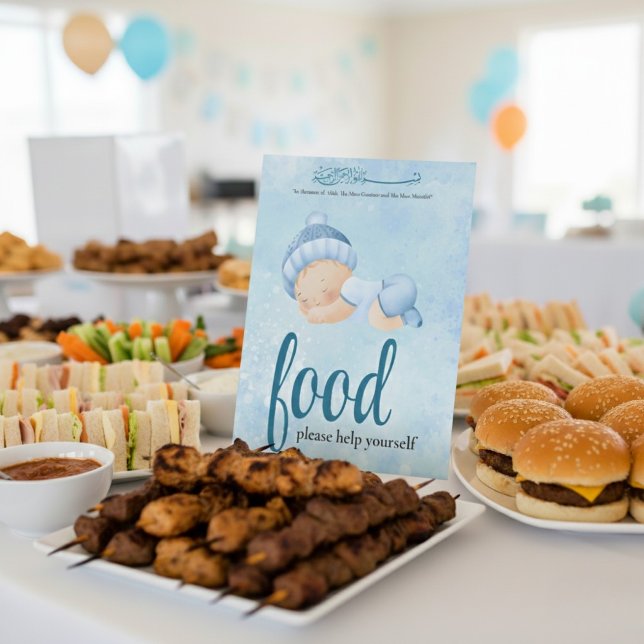 Blue Aqeeqah Baby boy Food Sign (Creator Uploaded)