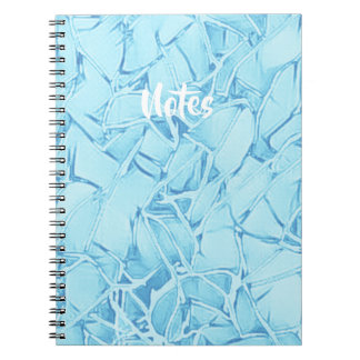 Blue Aqua And White "Notes" Notebook