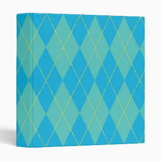 Blue & Aqua Argyle Binder