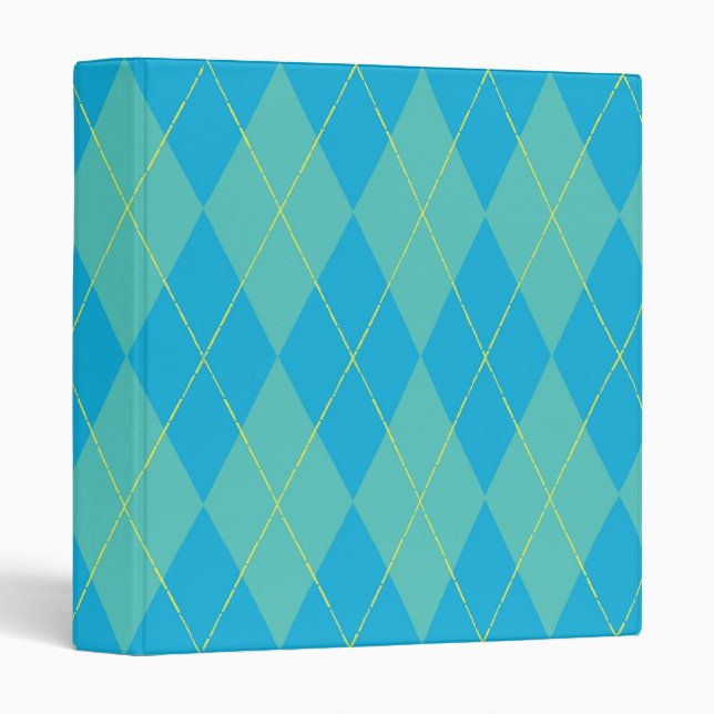 Blue & Aqua Argyle Binder (Front/Spine)