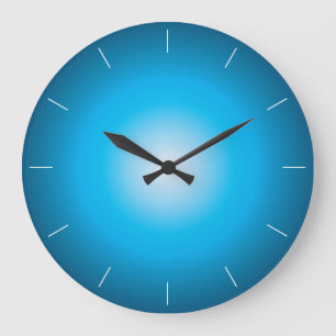 BLUE AQUA   glow design Large Clock