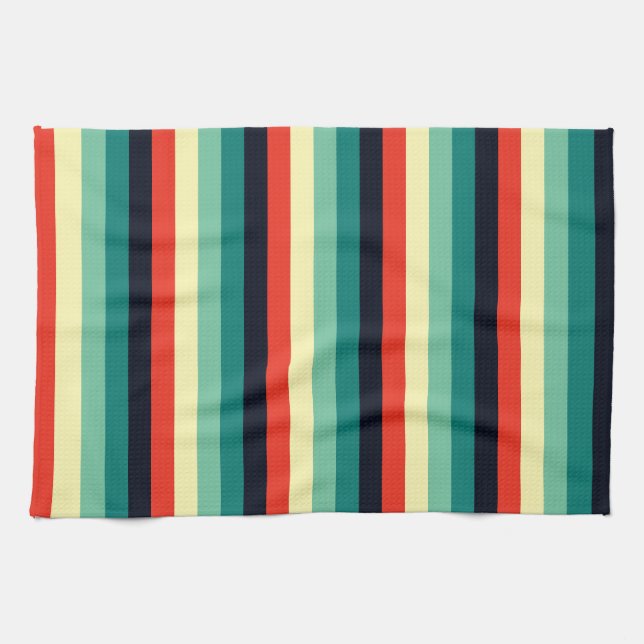 Blue Aqua Green Yellow Red Kitchen Towel (Horizontal)