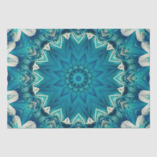 Blue Aqua Mandala Rosette Retro Hippie Tissue Paper