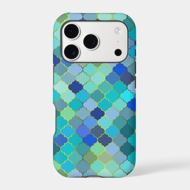 Blue Aqua Moroccan Mosaic Pattern (Back)
