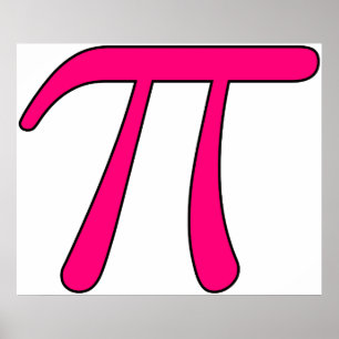 Blue Aqua Pink Hot Baby Light Pi 3.14 symbol Math Poster