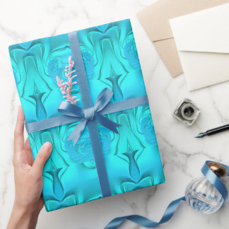 ~ BLUE AQUA Shades ~ STARTLINGLY 3D ~ Wrapping Paper