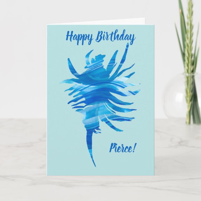 Blue-Aqua Silhouette conch shell Card (Front)