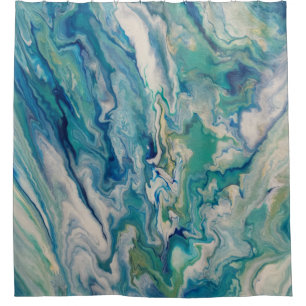 Blue, aqua, yellow modern abstract