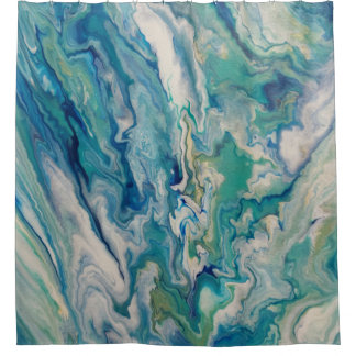 Blue, aqua, yellow modern abstract