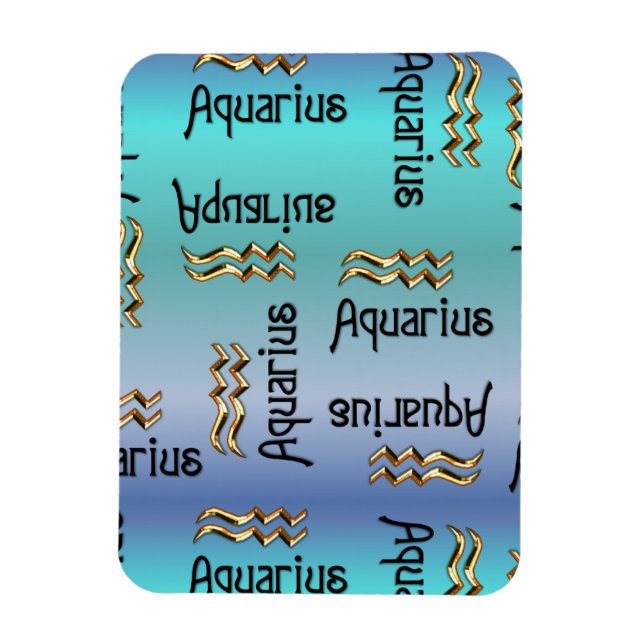Blue Aquarius, Sign of the Zodiac. Magnet (Vertical)