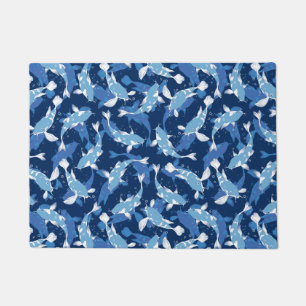 Blue Aquatic Pattern - Koi Fish Doormat
